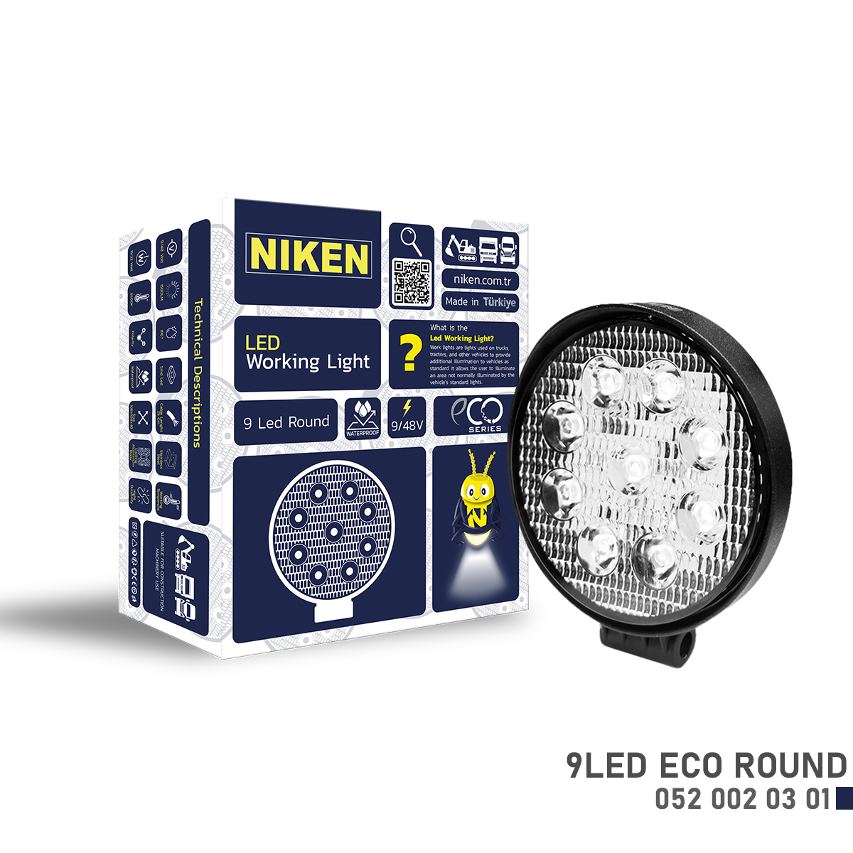 NİKEN / NKN.20301 / LED ÇALIŞMA LAMBASI YUVARLAK 9 LED ECO