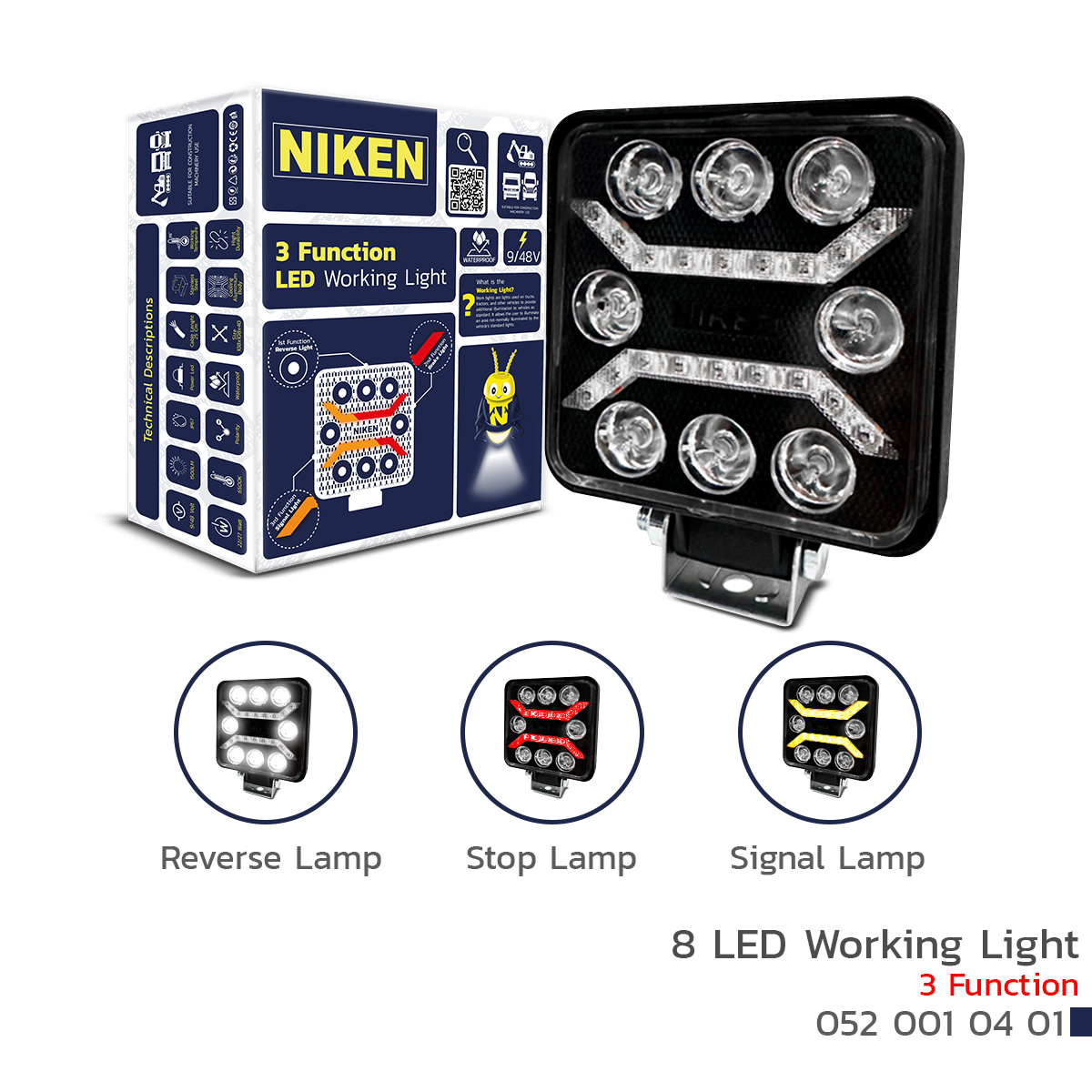 NİKEN / NKN.10401 / LED ÇALIŞMA LAMBASI 8 LED 3 FONKSİYON EMOJİLİ KIRMIZI-SARI